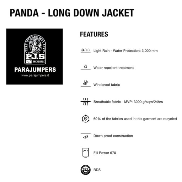 Parajumpers Panda Down Jacket - Women's - Black - Small NWT - Picture 12 of 14